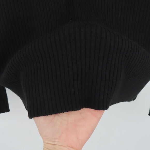 Escapade Women Large Y2K Black Suede Leather Knit Zippered Light Jacket Coat - Picture 8 of 12